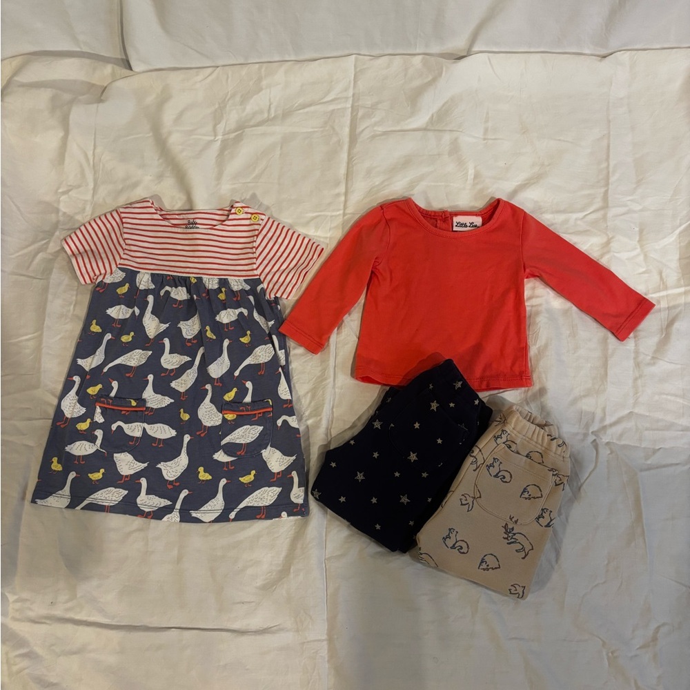 Baby girls dress & pants set.kb430